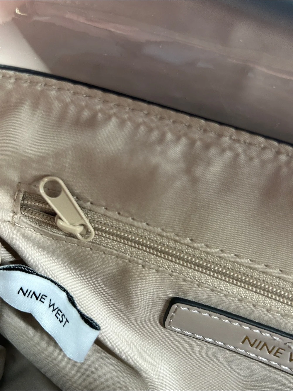 Nine West Pale Nude Pink Patent Crossbody Bag